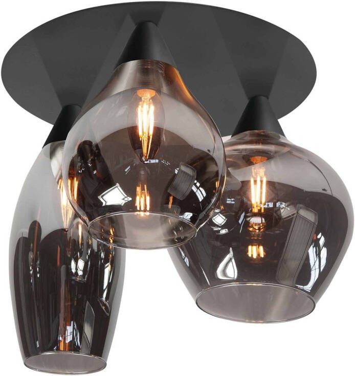 Highlight Plafondlamp Cambio 3 lichts Ø 32 cm zwart