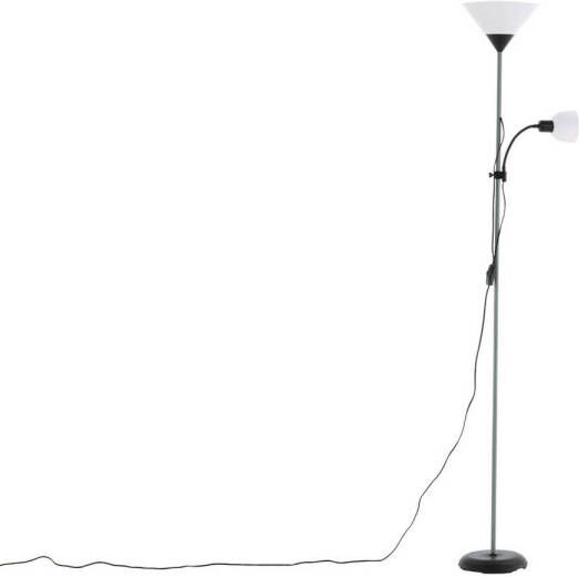 Hioshop Bagasi verlichting vloerlamp 24 5x24 5x178cm plastic zwart grijs wit.