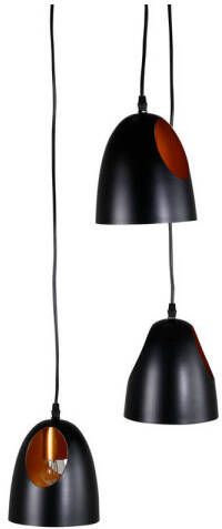 Hioshop Elda verlichting hanglamp Ø40cm staal zwart koper.