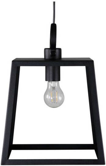 Hioshop Hage verlichting hanglamp 28x28x37 5cm staal zwart.