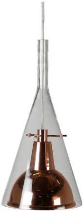 Hioshop Sirius verlichting hanglamp Ø25cm aluminum glas koper.