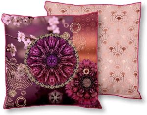 HIP Gevuld kussen Polyester nr.6688 Multi 1-48x48cm Bloemen Maat: 1-48x48cm
