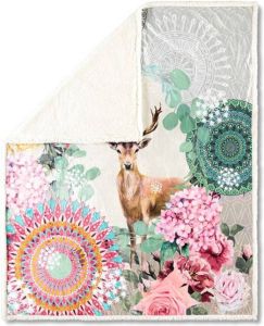 HIP Plaid Polyester Nr.6633 Multi 130x160cm Hert Maat: 130x160cm