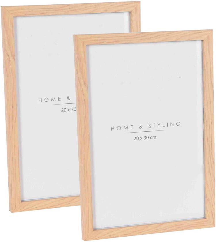 Home & Styling 2x Stuks Houten fotolijsten geschikt voor een foto van 20 x 30 cm Fotolijsten