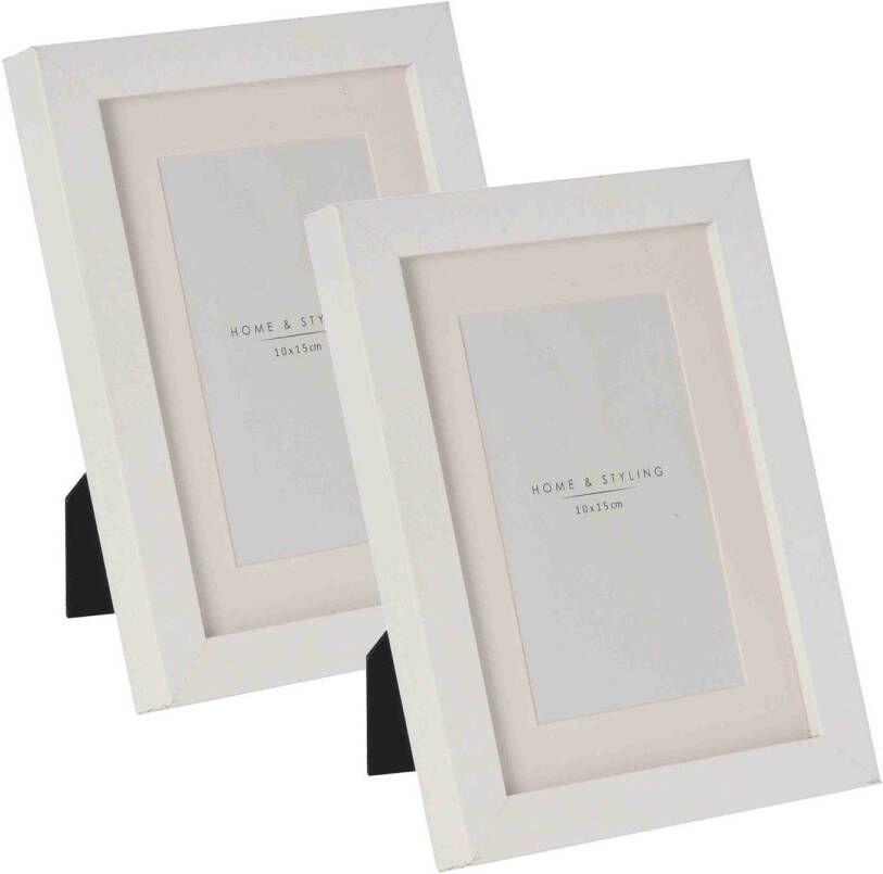 Home & Styling 2x Stuks Kunststof fotolijsten geschikt voor een foto van 10 x 15 cm Fotolijsten