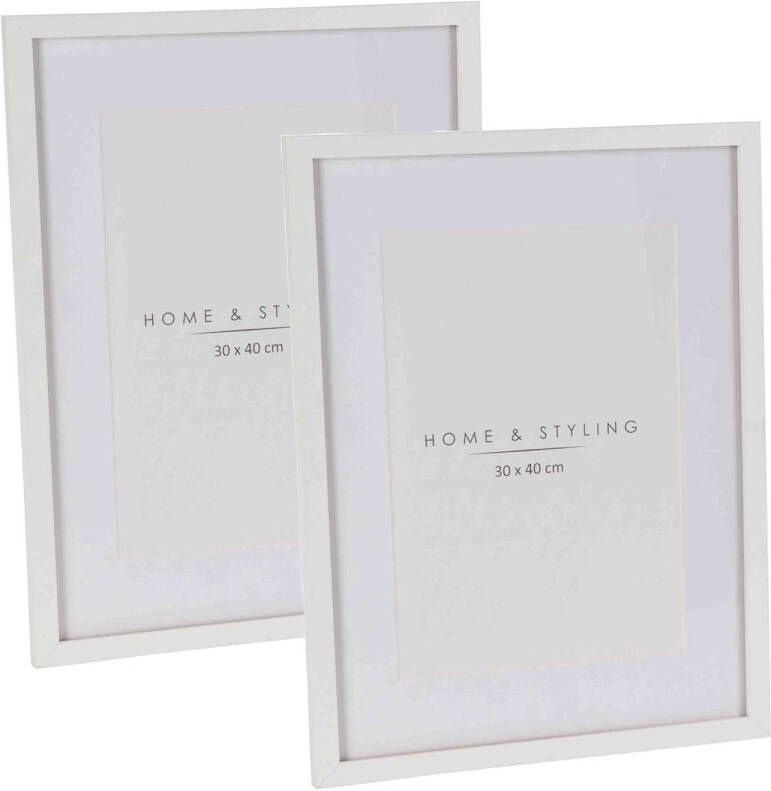 Home & Styling 2x Stuks Kunststof fotolijsten geschikt voor een foto van 30 x 40 cm Fotolijsten