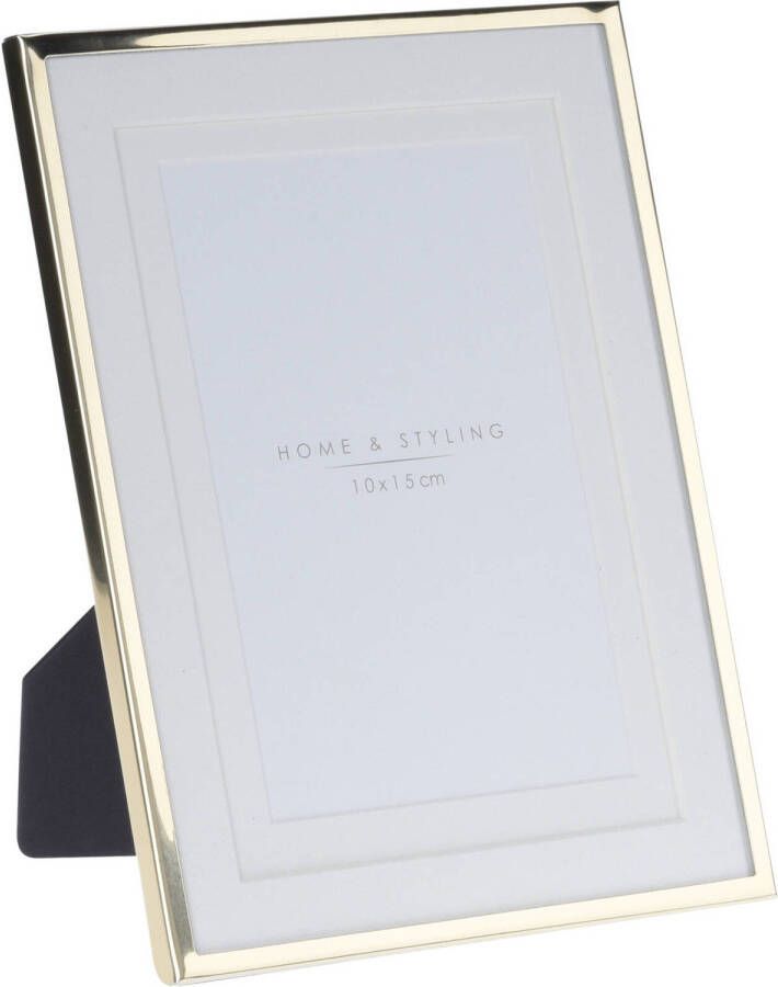 Home & Styling Aluminium fotolijst goud geschikt voor een foto van 10 x 15 cm Fotolijsten