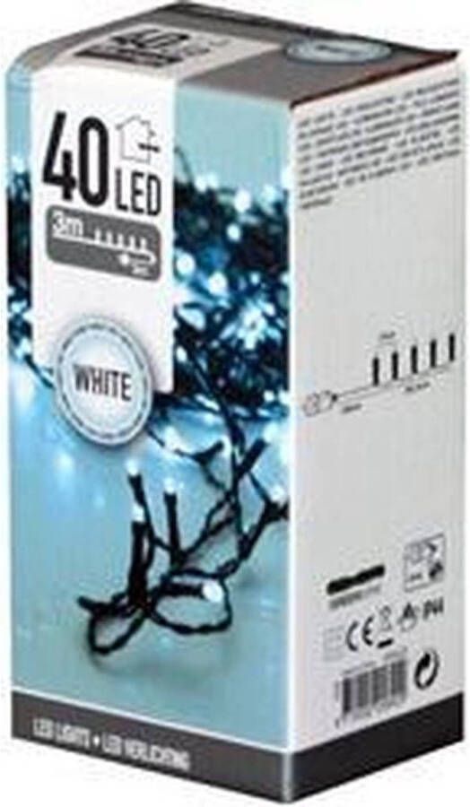 Home & Styling Kerstverlichting 40 Led Wit 300 Cm Groen