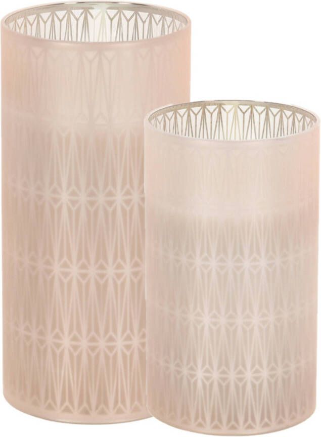 Home & Styling Luxe LED kaarsen in glas set 2x st 12 5 en 15 cm warm wit LED kaarsen