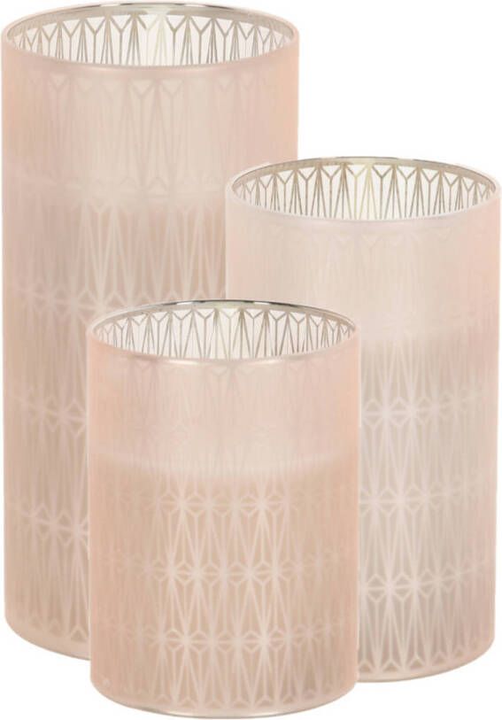 Home & Styling Luxe LED kaarsen in glas set 3x st 10 12 5 en 15 cm warm wit LED kaarsen