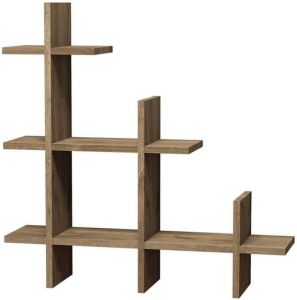 Homemania Wandschap Alaska 80x18x80 Cm Walnootkleurig