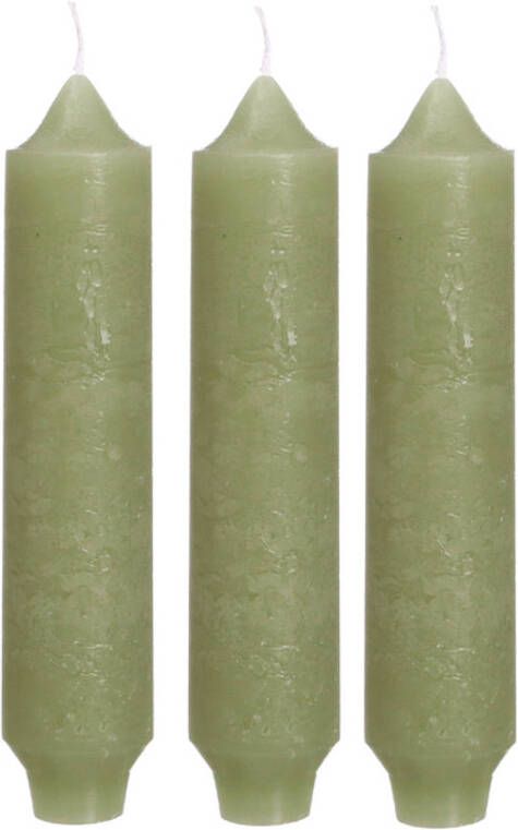 Hortus Palermo kaarsen set 3 stuks dia. 3.5 x H 17 cm groen