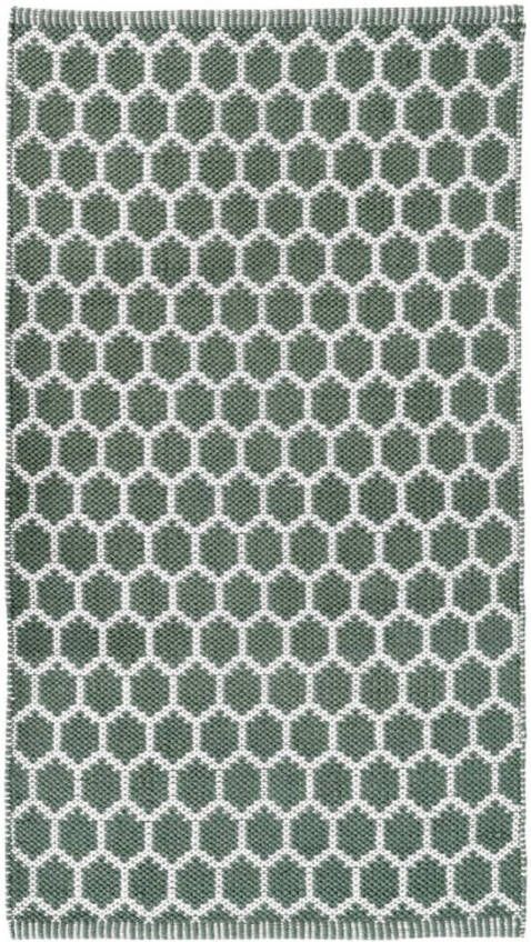 Hioshop Narbonne loper 80x150 cm groen wit.