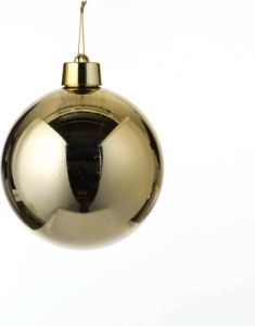 House of seasons 1x Grote kunststof decoratie kerstbal goud 20 cm Kerstbal