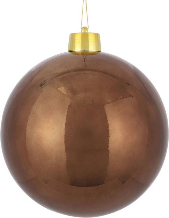 House of seasons 1x Mega kunststof decoratie kerstballen kastanje bruin 25 cm Kerstbal