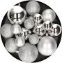 House of seasons 46x stuks kunststof kerstballen zilver 4 6 en 8 cm Kerstbal - Thumbnail 2