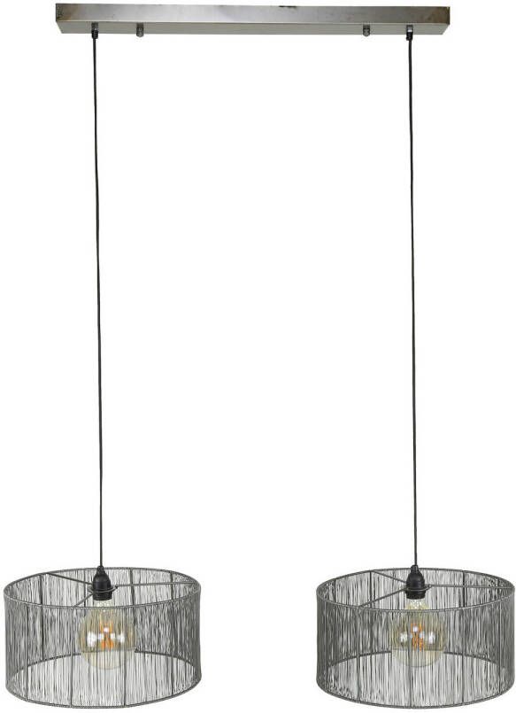 Hoyz Hanglamp 2L Stringshade Metaal Zwart Nikkel 120x45x150