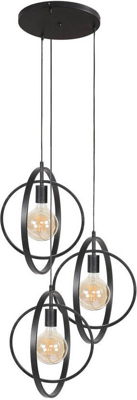 Hoyz Collection Hoyz Hanglamp met 3 Lampen Turn Around Zwart Industrieel