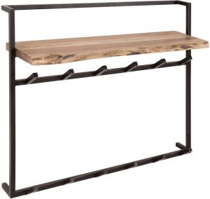 Hoyz Kapstok Air Solid 12 Haken Hoedenplank Massief Acaciahout 100x30x80