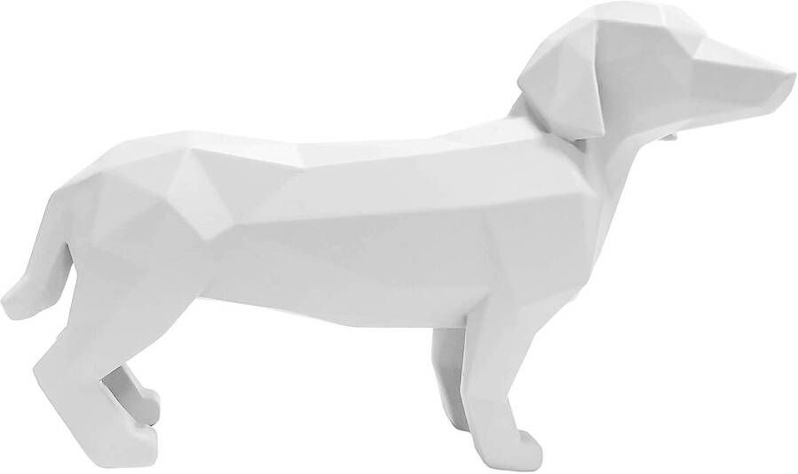 Present Time beeldje Origami hond 29 7 cm polyresin wit