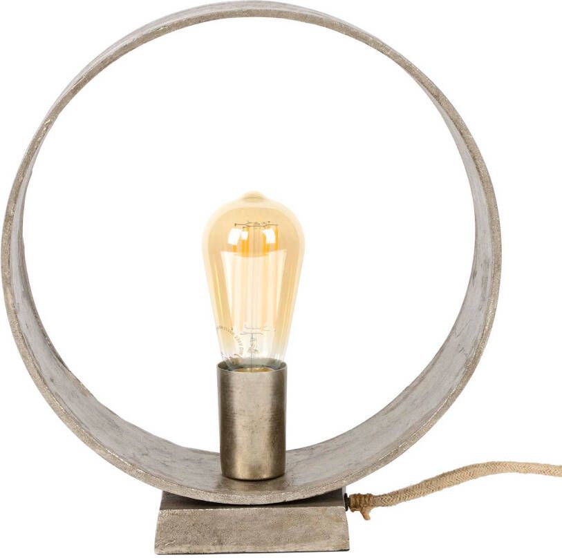 Hoyz Collection Hoyz Tafellamp Loop Industrieel Design Zwart|Grijs 30x11x32