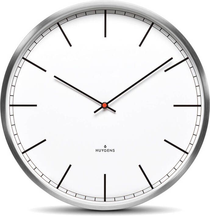 Huygens One Index 35cm RVS Wandklok Stil Quartz uurwerk