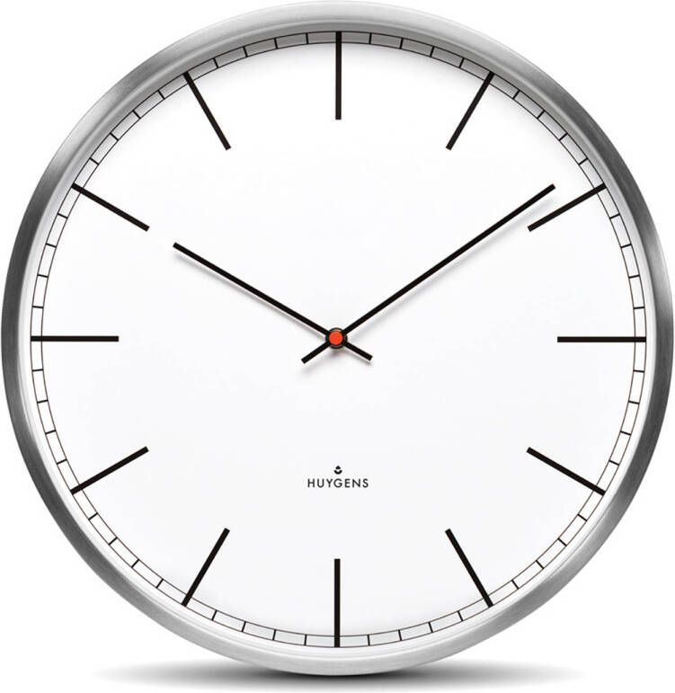 Huygens One Index 45cm RVS Wandklok Stil Quartz uurwerk