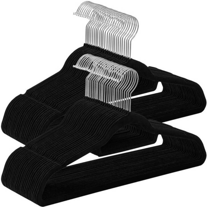 IBella Living kledinghangers kleerhangers zwart 50 stuks anti-slip