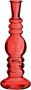Merkloos Kaarsen kandelaar Florence koraal rood glas helder D8 5 x H23 cm kaars kandelaars - Thumbnail 2