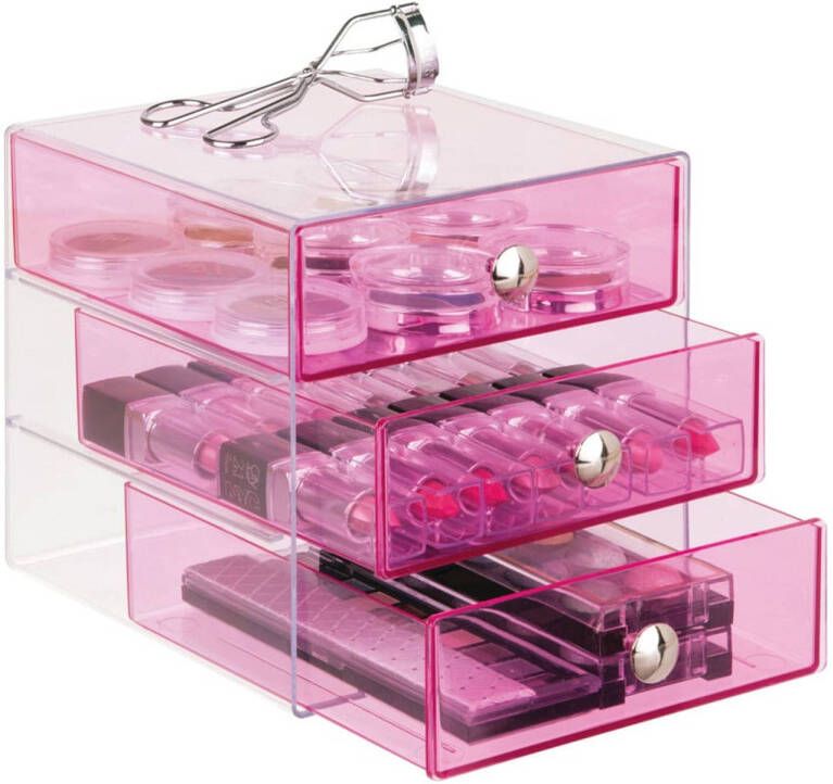 IDesign Transparant gekleurd make-up kastje Drawers