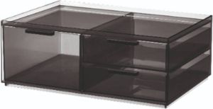IDesign Make-up Organizer 3 Lades Breed 30.5 x 20.3 x 11.4 cm Smoke Sarah Tanno Collection