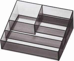 IDesign Nagellak Organizer met 5 Vakken 20.3 x 16.5 x 8.3 cm Smoke Sarah Tanno Collection
