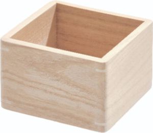 IDesign Opbergbox 11.5 x 11.5 x 7.6 cm Paulownia Hout Beige | The Home Edit