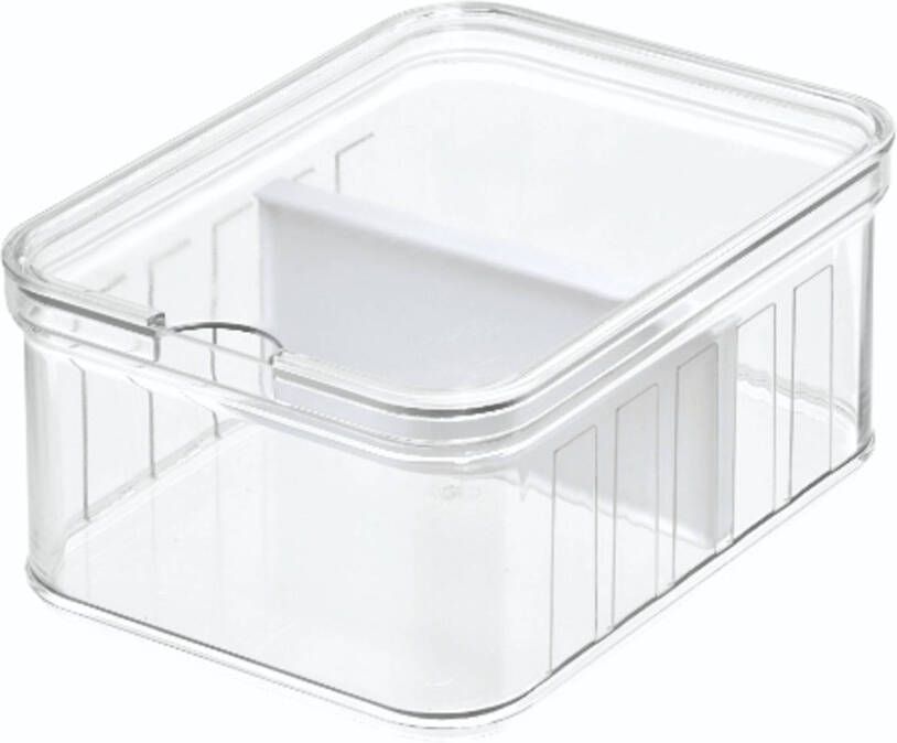 IDesign Opbergbox Koelkast met Vakken 21.2 x 16.2 x 9.6 cm Kunststof Transparant | Crisp