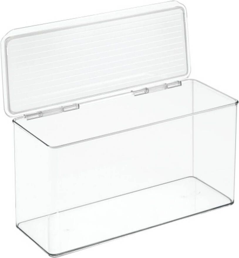 iDesign Opbergbox met Deksel 34.3 x 14.6 x 17.8 cm Stapelbaar Kunststof Transparant Kitchen Binz
