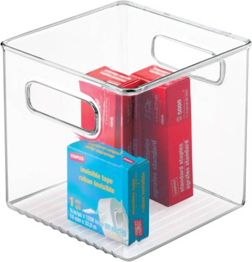 IDesign Opbergbox met Handvat 15.5 x 15.5 x 15.5 cm Kunststof Transparant | Linus