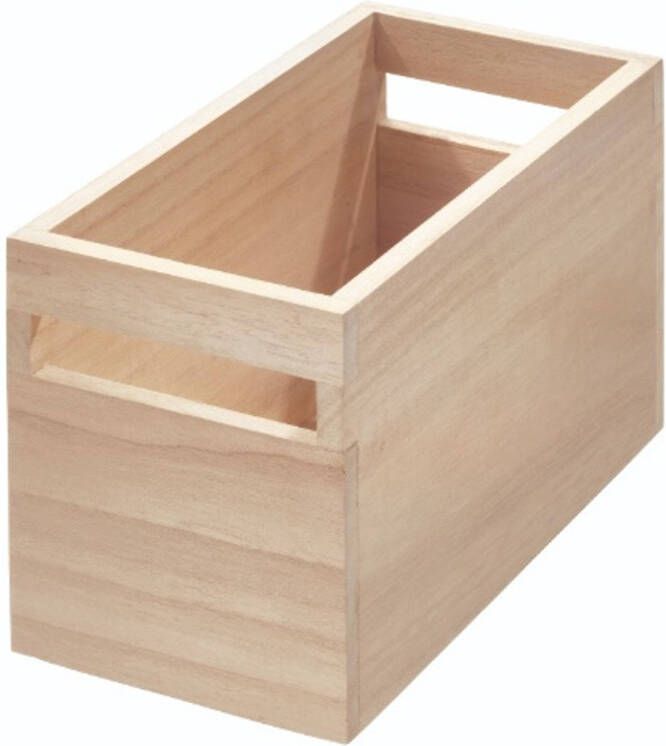 IDesign Opbergbox met Handvat 25.4 x 12.7 x 15.5 cm Paulownia Hout | Eco Wood