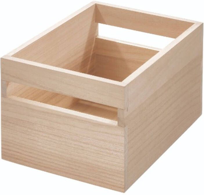 IDesign Opbergbox met Handvat 25.4 x 19 x 15.2 cm Paulownia Hout | Eco Wood