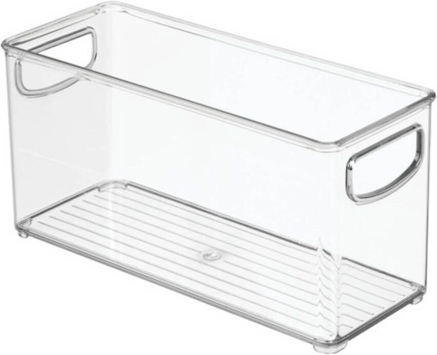 IDesign Opbergbox met Handvaten 10.2 x 25.4 x 12.7 cm Stapelbaar Kunststof Transparant | Kitchen Binz