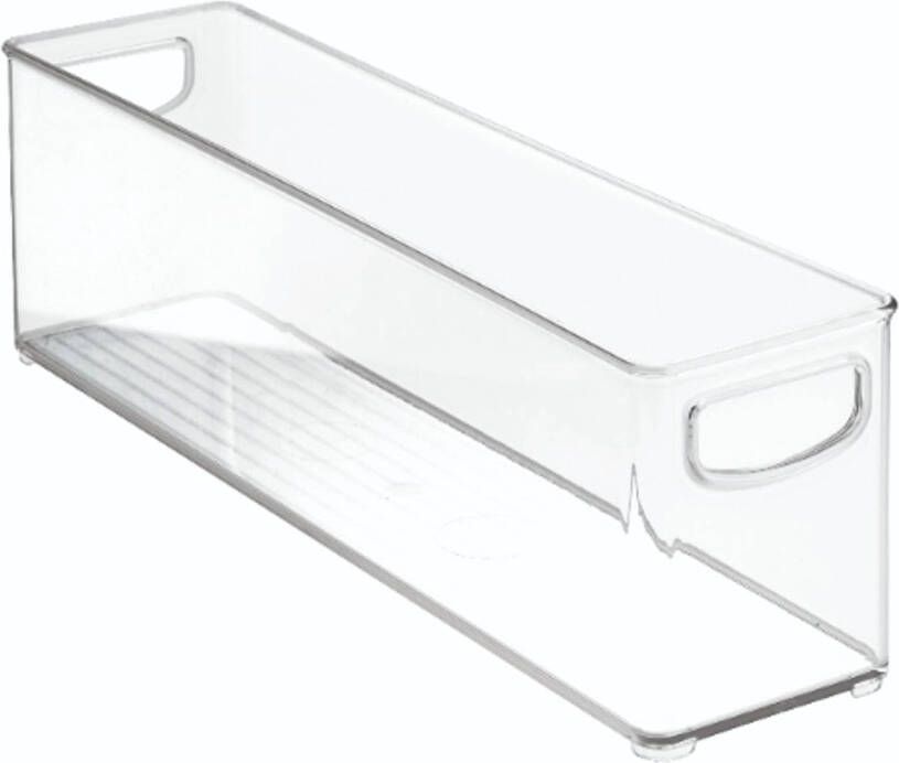 IDesign Opbergbox met Handvaten 10.2 x 40.6 x 12.7 cm Stapelbaar Kunststof Transparant | Kitchen Binz