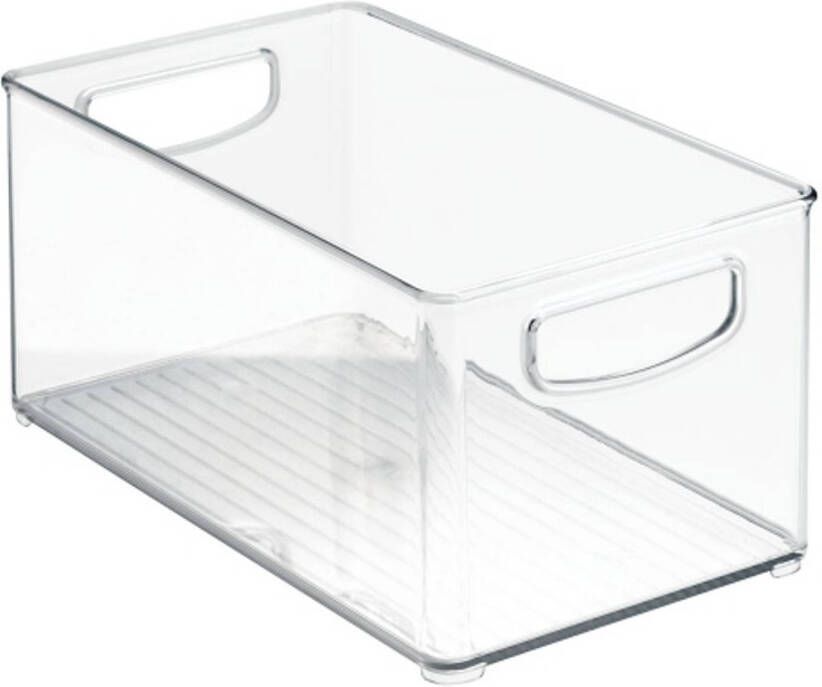 IDesign Opbergbox met Handvaten 15.2 x 25.4 x 12.7 cm Stapelbaar Kunststof Transparant | Kitchen Binz