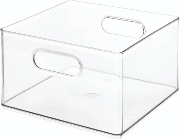 IDesign Opbergbox met Handvaten 25.4 x 25.4 x 15.2 cm Kunststof Transparant | The Home Edit