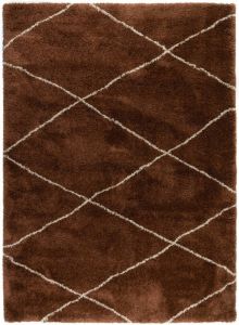 Interieur05 Berber vloerkleed hoogpolig Roest Cream 135x190cm (S) scandinavisch nea