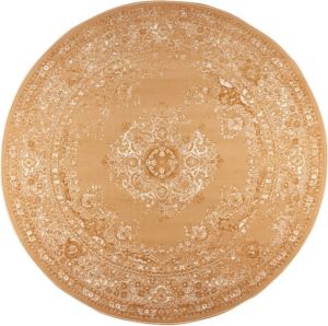 Interieur05 Rond Vintage Vloerkleed Keshan cognac|bruin 160 cm
