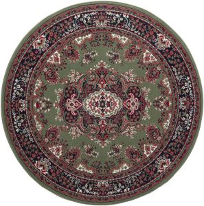 Interieur05 Vintage Vloerkleed Groen Rond Perzisch Retro 235cm (Xl) Nain