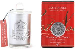 InteriorScent nl Geurkaars Cognac & Tabacco 75gr zilver Cote Noire