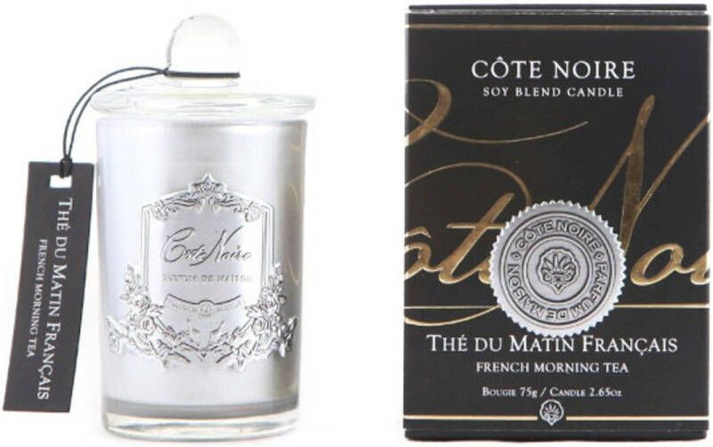 InteriorScent nl Geurkaars French Morning Tea 75gr zilver Cote Noire