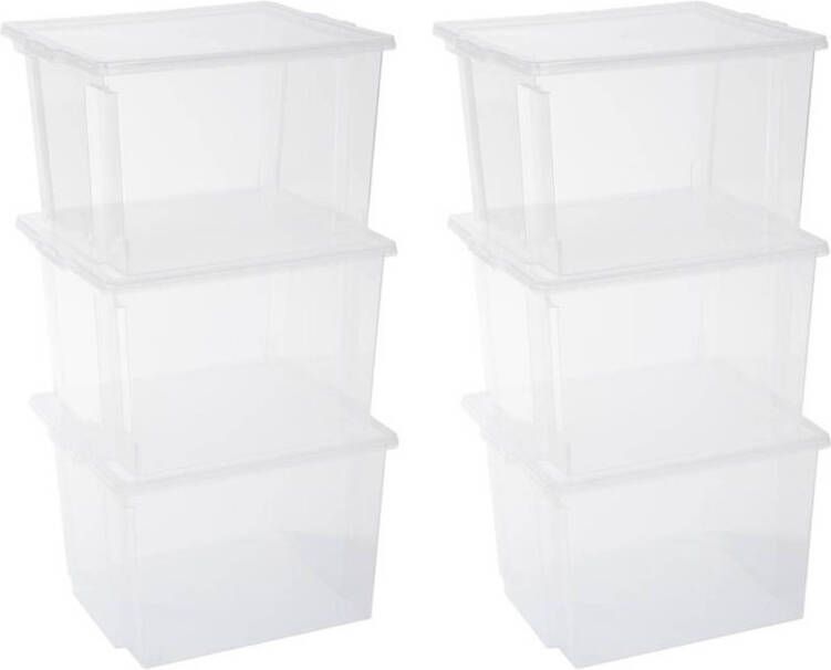 Iris Storage Box opbergbox 30 liter transparant set van 6