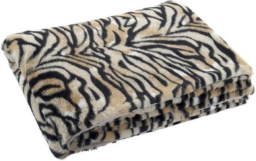 Items Fleece deken tijger dierenprint 150 x 200 cm Woondecoratie plaids dekentjes met dierenprint Plaids