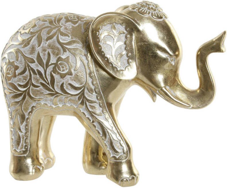 Items Itema Home decoratie dier beeldje Olifant goud kleurig 19 x 16 cm Beeldjes